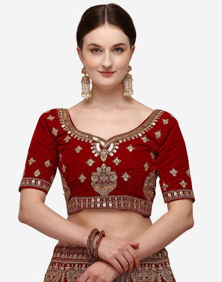 Heavy Bridal Lehenga Choli with Dual Sandwich Sequins Work ClothsVilla