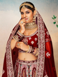 Load image into Gallery viewer, Maroon Velvet Semi Stitched Lehenga With Unstitched Blouse Clothsvilla