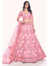 Load image into Gallery viewer, Peach Soft Net Embroidered Designer Lehenga Choli Clothsvilla