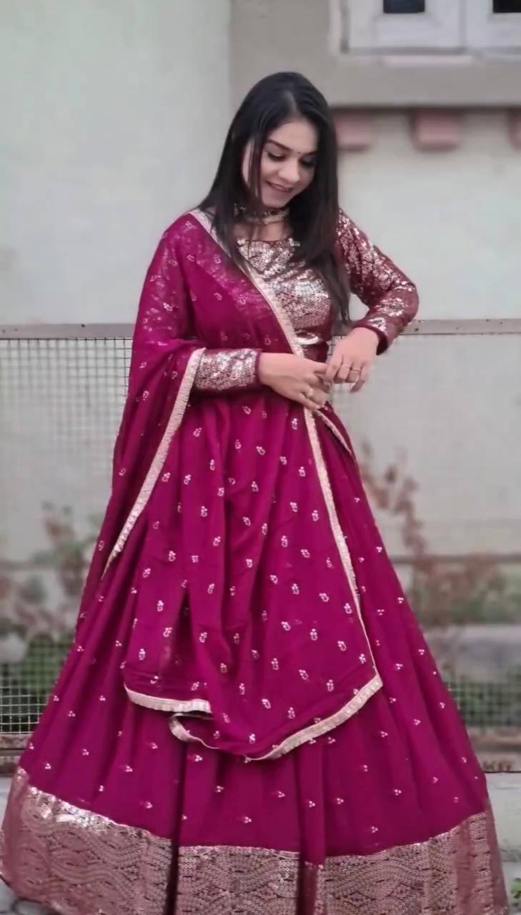 Pink Color Sequence Work Fancy Lehenga Choli Clothsvilla