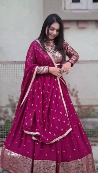 Pink Color Sequence Work Fancy Lehenga Choli Clothsvilla
