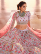 Load image into Gallery viewer, Grey Embroidered Crepe Semi Stitched Lehenga With Unstitched Blouse Clothsvilla