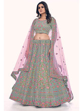 Load image into Gallery viewer, Green Gota Silk Embroidered Designer Lehenga Choli Clothsvilla