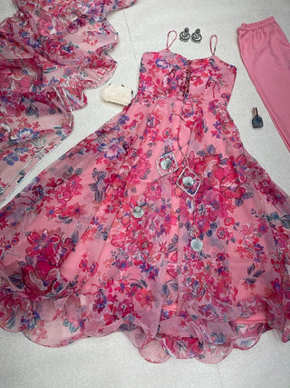 Digital Print Light Pink Color Beautiful Anarkali Suit