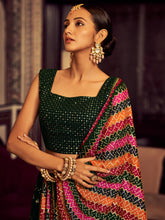 Load image into Gallery viewer, Green Embroidered Georgette Semi Stitched Lehenga With Blouse Piece Clothsvilla