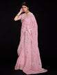 Load image into Gallery viewer, Pink Georgette Embroidered Saree With Unstitched Blouse Clothsvilla