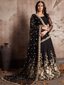 Black Embroidered Semi Stitched Lehenga With Unstitched Blouse Clothsvilla