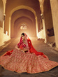 Load image into Gallery viewer, Red Velvet Semi Stitched Lehenga With Unstitched Blouse Clothsvilla