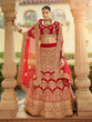 Load image into Gallery viewer, Red Velvet Semi Stitched Lehenga With Unstitched Blouse Clothsvilla