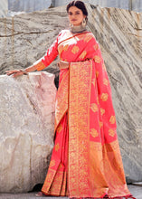 Load image into Gallery viewer, Punch Pink Woven Designer Silk Saree with Butti overall Clothsvilla