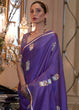 Load image into Gallery viewer, Electric Purple Designer Satin Silk Saree Clothsvilla