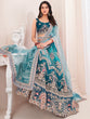 Load image into Gallery viewer, Blue Soft Net Embroidered Semi Stitched Lehenga Choli Clothsvilla