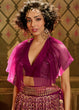 Load image into Gallery viewer, Red Violet Soft Net Designer Lehenga Choli with overall Sequins work Clothsvilla