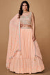 Load image into Gallery viewer, Peach Thread Work Georgette Reception Wear Lehenga Choli Clothsvilla