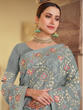 Load image into Gallery viewer, Grey Satin Georgette Saree With Unstitched Blouse Clothsvilla