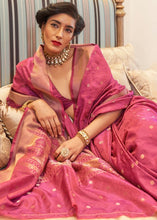 Load image into Gallery viewer, Ruby Pink Ultra Soft Kanjivaram Silk Saree with Zari  Border and Pallu Clothsvilla