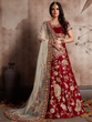 Load image into Gallery viewer, Maroon Embroidered Semi Stitched Lehenga With Unstitched Blouse Clothsvilla