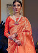 Load image into Gallery viewer, Golden Orange Kanjivaram Soft Woven Silk Saree Clothsvilla