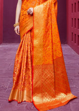 Load image into Gallery viewer, Papaya Orange Woven Patola Silk Saree Clothsvilla