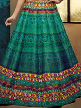 Load image into Gallery viewer, Green and Blue Designer Partywear Lehenga Choli ClothsVilla
