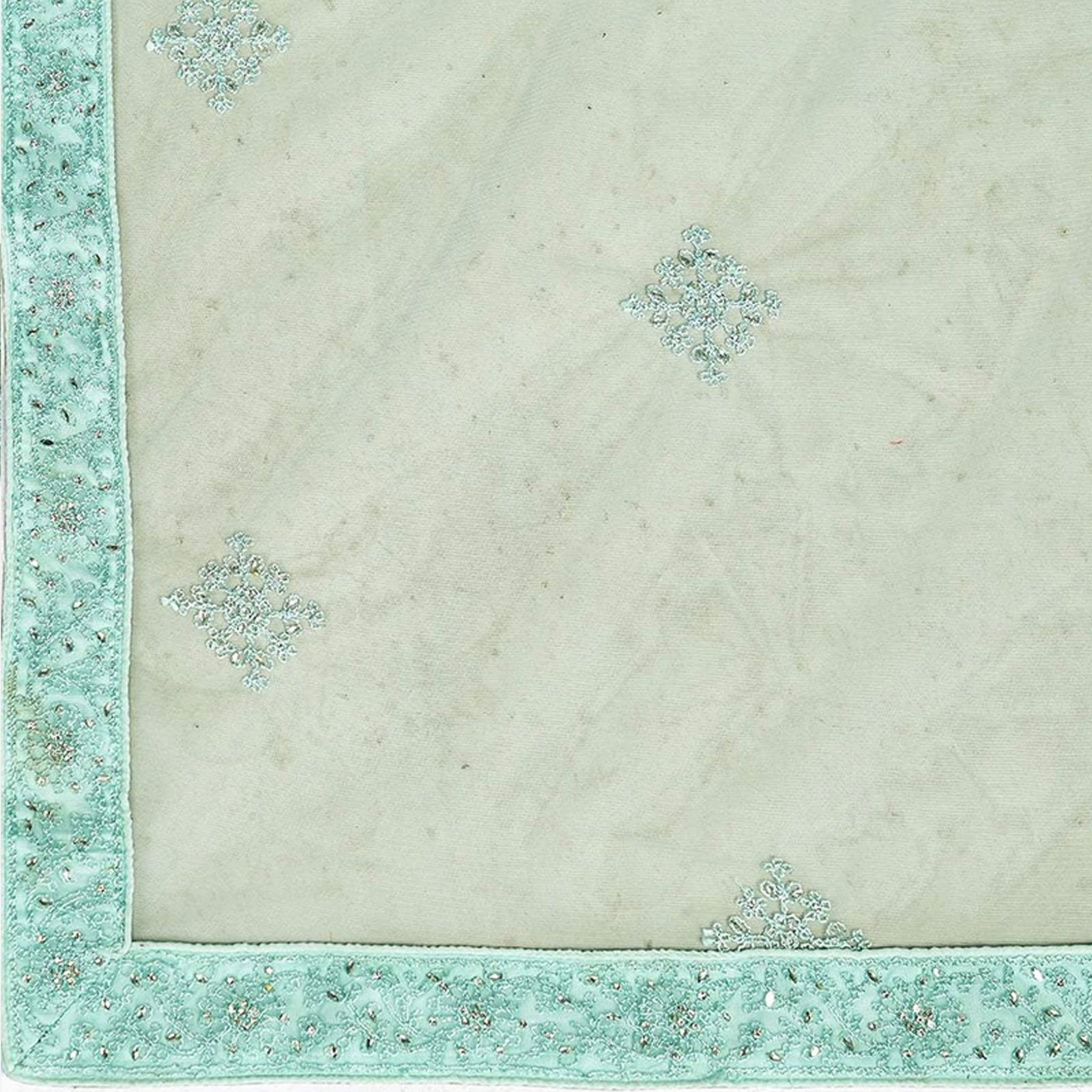 Summer Green Soft Net Embroidery and Zaken Work Lehenga choli ClothsVilla