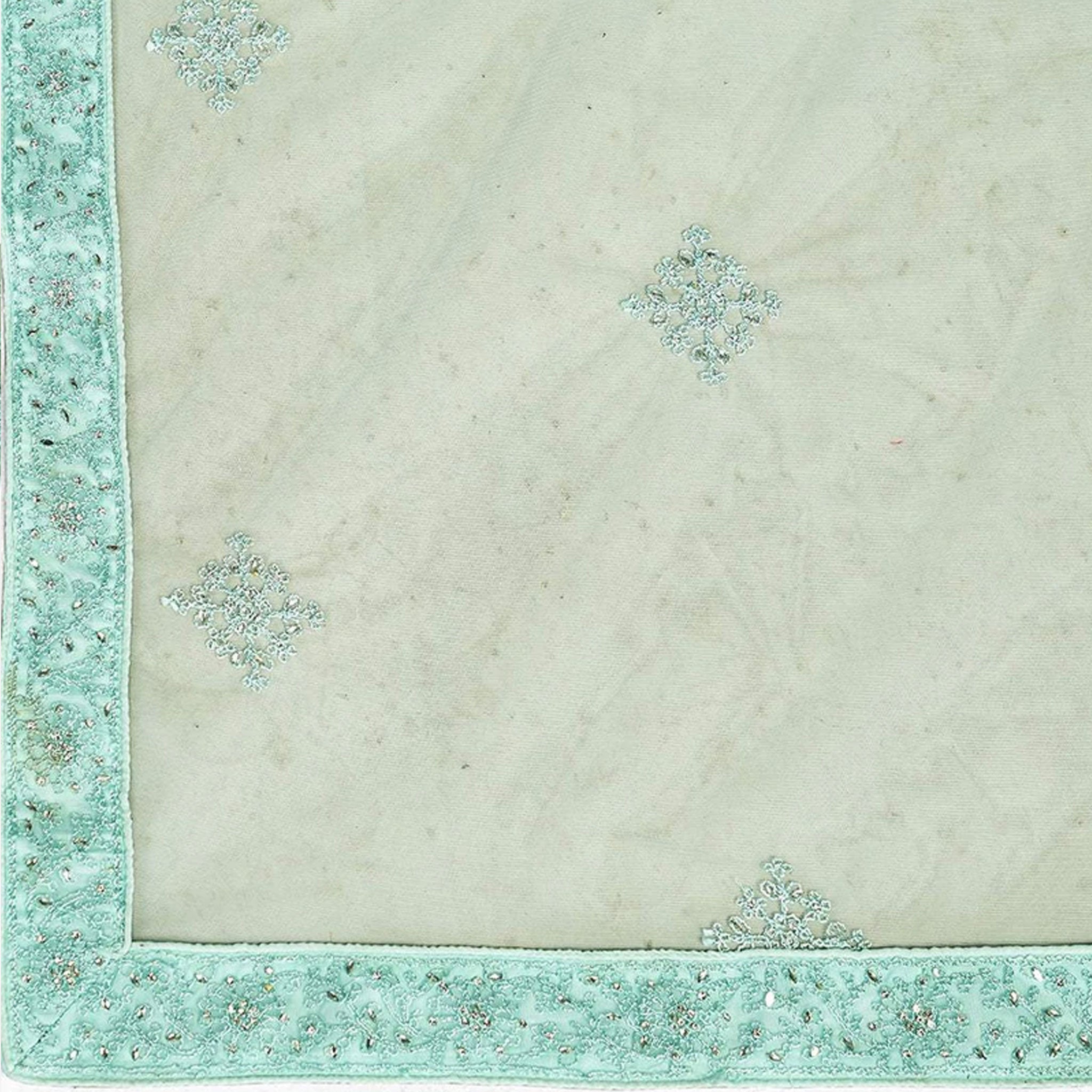 Summer Green Soft Net Embroidery and Zaken Work Lehenga choli ClothsVilla