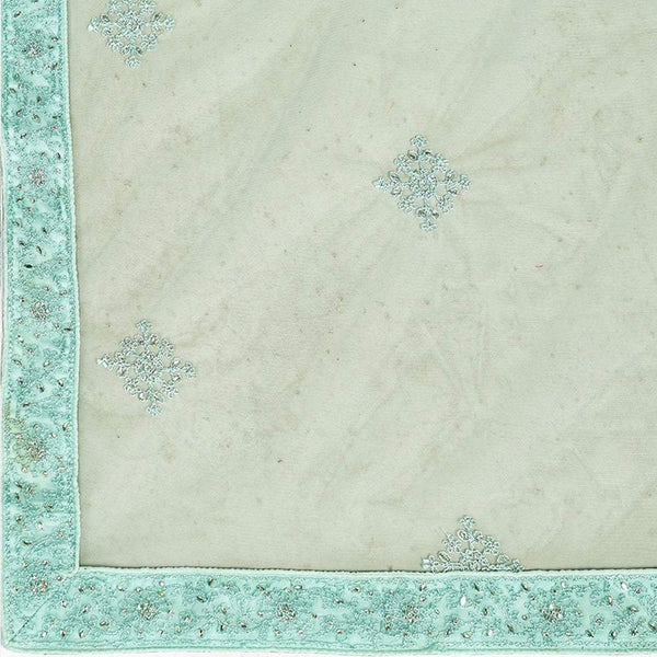 Summer Green Soft Net Embroidery and Zaken Work Lehenga choli ClothsVilla