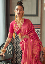 Load image into Gallery viewer, French Rose Pink Two Tone Handloom Weaving Banarasi Silk Saree Clothsvilla