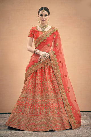 Heavy Bridal Wear Lehenga Choli With Dupatta All over Zari Work Clothsvilla