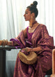 Load image into Gallery viewer, Wine Purple Two Tone Handloom Weaving Banarasi Silk Saree Clothsvilla