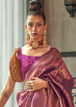 Load image into Gallery viewer, Wine Purple Two Tone Handloom Weaving Banarasi Silk Saree Clothsvilla