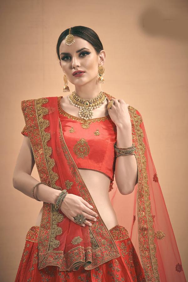 Heavy Bridal Wear Lehenga Choli With Dupatta All over Zari Work Clothsvilla