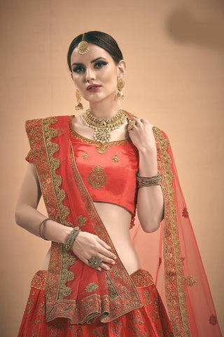 Heavy Bridal Wear Lehenga Choli With Dupatta All over Zari Work Clothsvilla