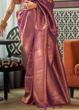 Load image into Gallery viewer, Wine Purple Two Tone Handloom Weaving Banarasi Silk Saree Clothsvilla