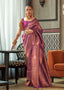 Wine Purple Two Tone Handloom Weaving Banarasi Silk Saree Clothsvilla