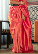 Load image into Gallery viewer, Congo Pink Two Tone Handloom Weaving Banarasi Silk Saree Clothsvilla