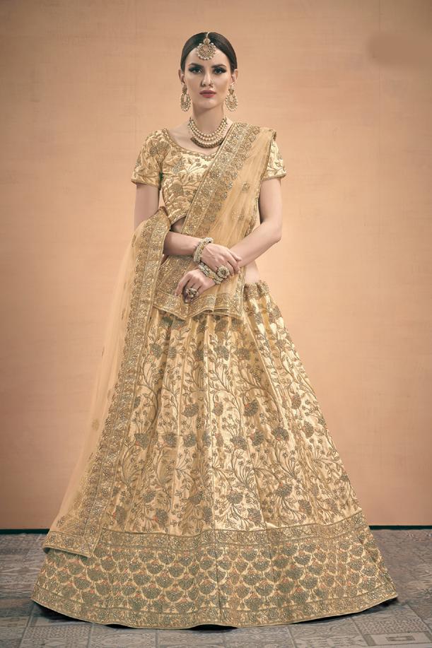 Designer Zari &  Stone Work Lehenga Choli With Dupatta For Bridal Wear Clothsvilla Main image