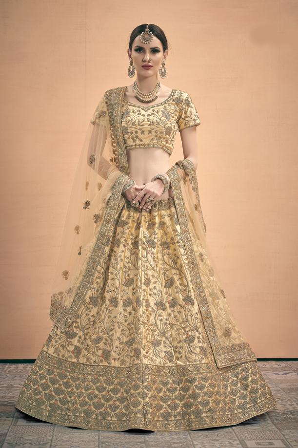 Designer Zari &  Stone Work Lehenga Choli With Dupatta For Bridal Wear Clothsvilla