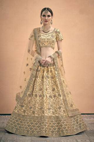 Designer Zari &  Stone Work Lehenga Choli With Dupatta For Bridal Wear Clothsvilla