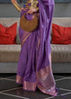 Load image into Gallery viewer, Indigo Purple Copper Zari Handloom Weaving Tussar Silk Saree Clothsvilla
