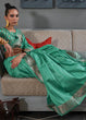 Load image into Gallery viewer, Dark Topaz Green Copper Zari Handloom Weaving Tussar Silk Saree Clothsvilla