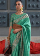 Load image into Gallery viewer, Dark Topaz Green Copper Zari Handloom Weaving Tussar Silk Saree Clothsvilla