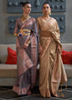 Load image into Gallery viewer, Stormy Grey Copper Zari Handloom Weaving Tussar Silk Saree Clothsvilla