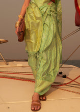 Load image into Gallery viewer, Paris Green Two Tone Designer Satin Silk Saree Clothsvilla