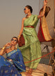 Load image into Gallery viewer, Paris Green Two Tone Designer Satin Silk Saree Clothsvilla