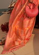 Load image into Gallery viewer, Orange &amp; Pink Two Tone Designer Satin Silk Saree Clothsvilla