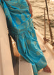 Load image into Gallery viewer, Cerulean Blue Two Tone Designer Satin Silk Saree Clothsvilla