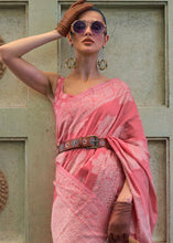 Load image into Gallery viewer, French Pink Chikankari Weaving Silk Saree with Sequins work Clothsvilla