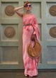 Load image into Gallery viewer, French Pink Chikankari Weaving Silk Saree with Sequins work Clothsvilla