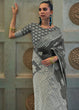 Load image into Gallery viewer, Iron Grey Chikankari Weaving Silk Saree with Sequins work Clothsvilla